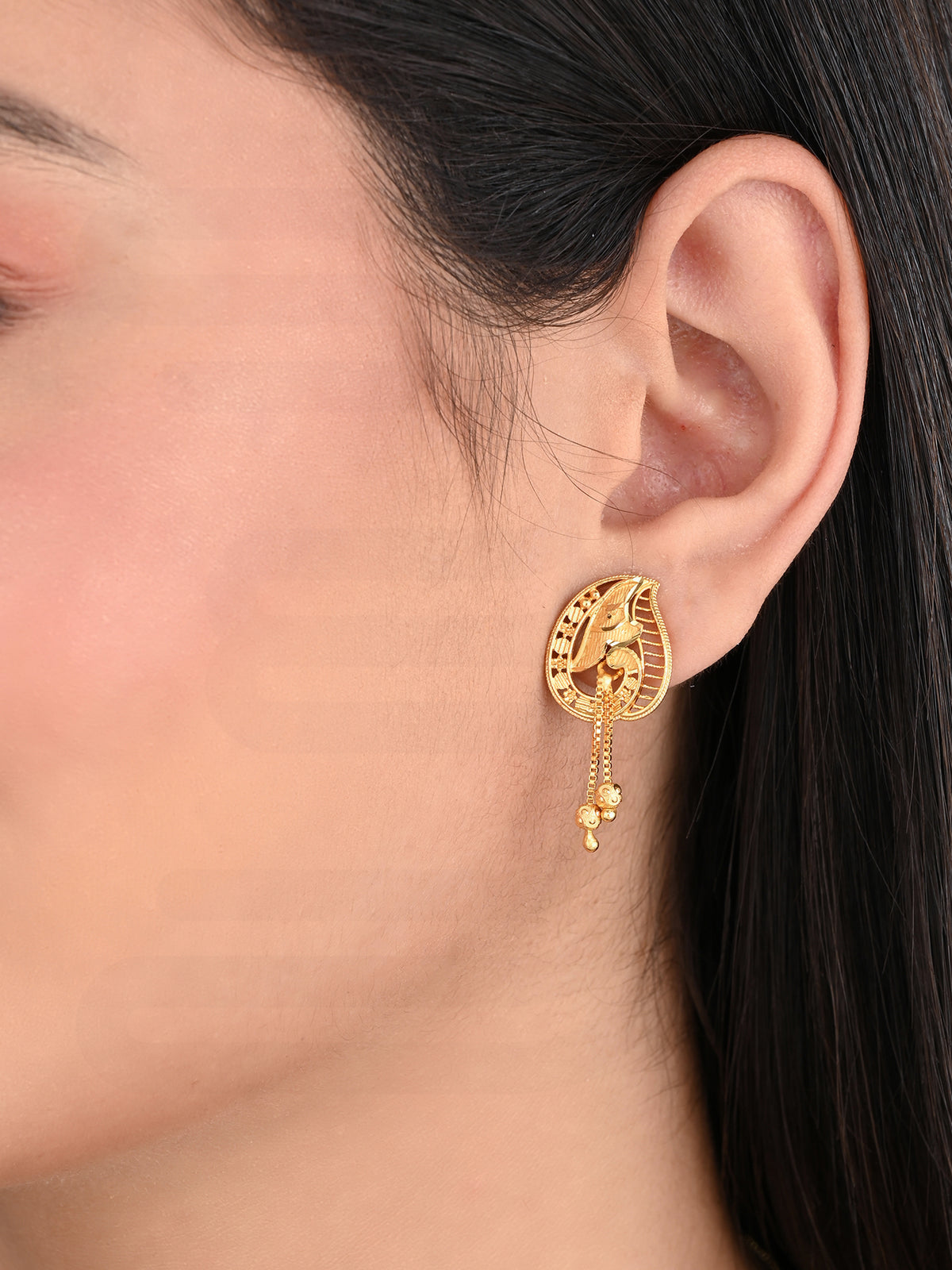 One-Gram Gold Chain Pendant Set with Tops | Lightweight Gold Finish Jewelry Set