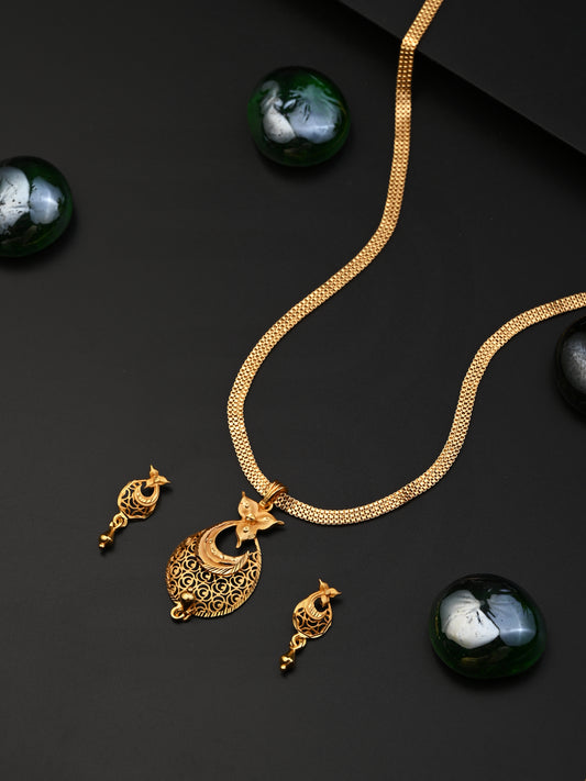 One-Gram Gold Chain Pendant Set with Tops