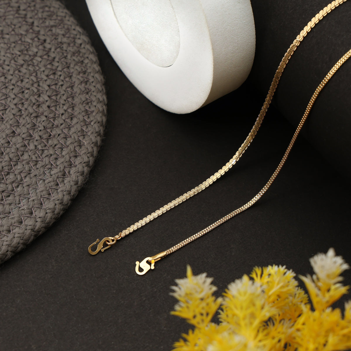 22-Inch 1 Gram Gold Chain Combo for Men & Women – Pack of 2