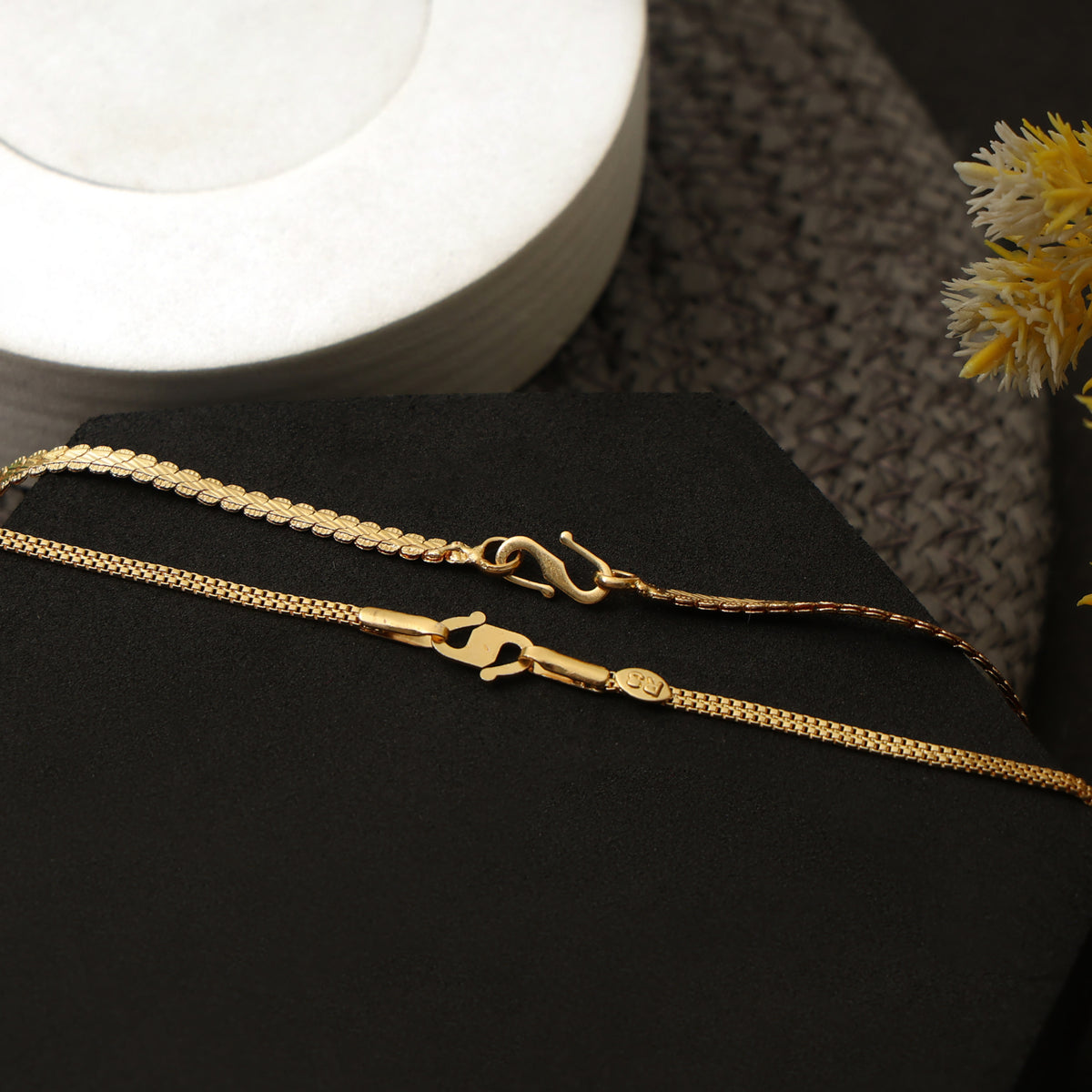 22-Inch 1 Gram Gold Chain Combo for Men & Women – Pack of 2