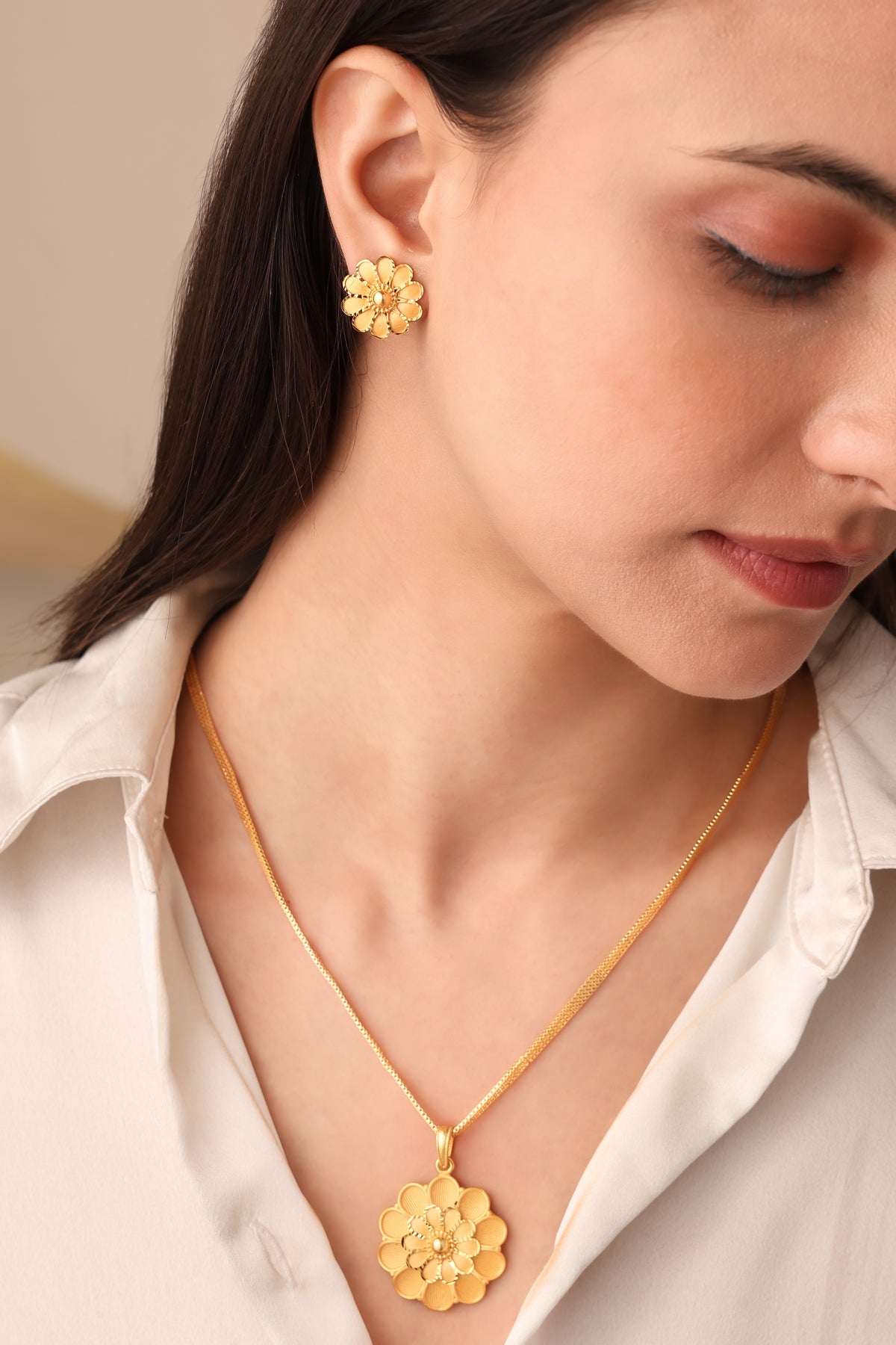 One-Gram Gold Chain Pendant Set