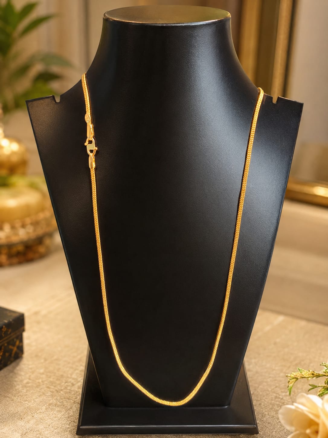 Stylish 1 Gram Gold Forming 2 Line Chain – 24 Inch | Lightweight & Elegant (Single Chain)