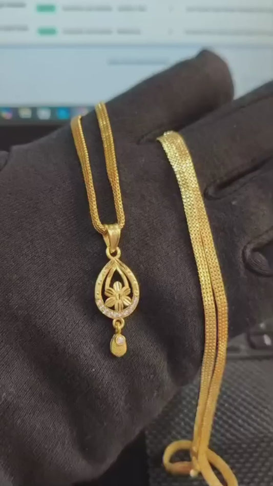 One-Gram Gold Chain Pendant Set