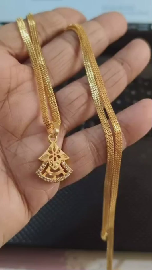 Premium One-Gram Gold Chain & Pendant Set