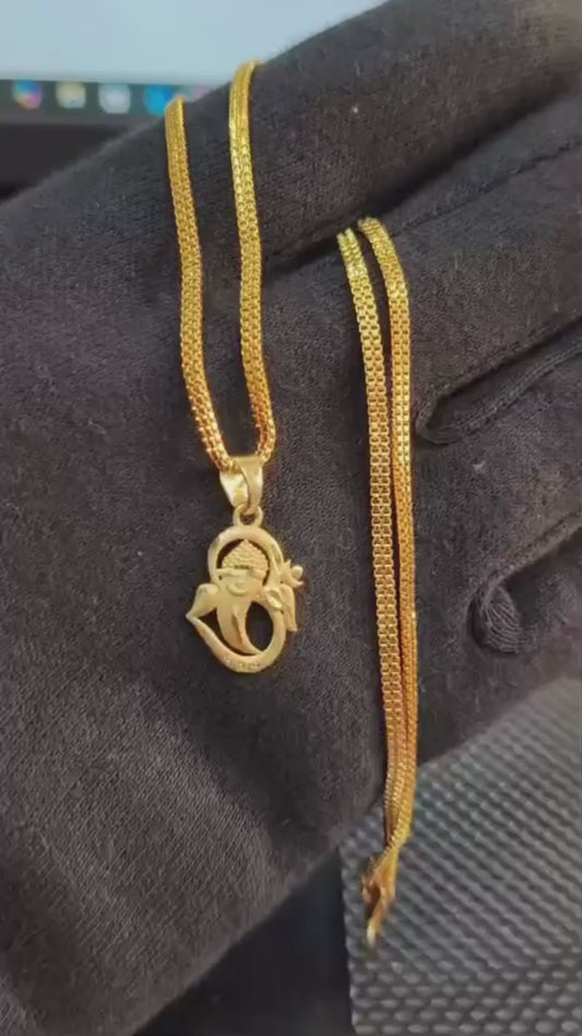 18K Gold Coated Pendant Necklace – Anti-Tarnish Finish ( 2 Line Chain )